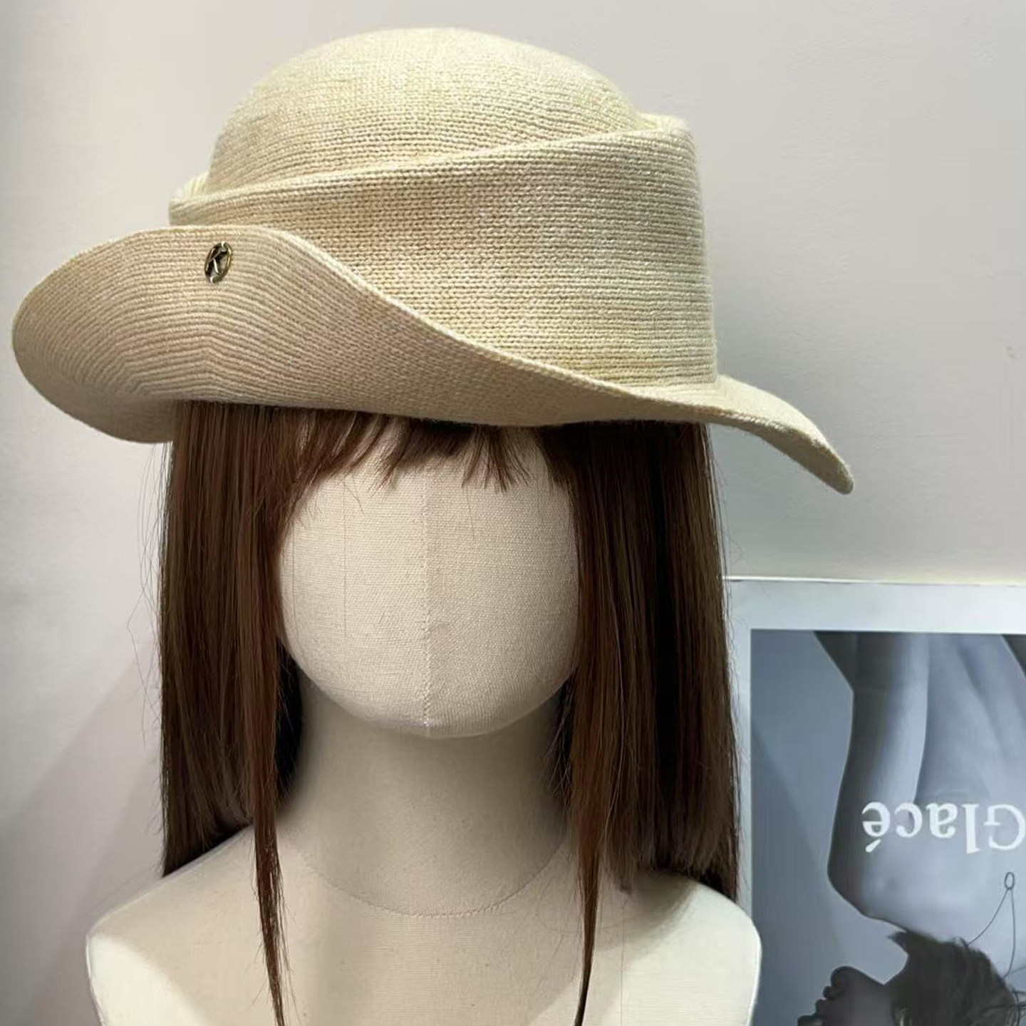 法式赫本风卷边棉线编织礼帽女复古秋冬小香风优雅显脸小渔夫帽子