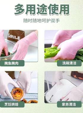 【30只】丁腈手套加厚耐用一次性食品级餐饮厨房丁晴防水耐油耐磨