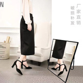 鞋 置地热卖 店镜柜试鞋 落地镜子梳妆简约铝合金框镜现代穿衣镜换鞋