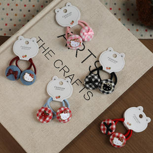 儿童可爱猫咪樱桃发圈女童扎头发橡皮筋马尾头绳蝴蝶结不伤发发饰