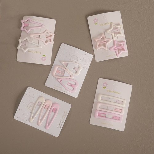 妞童饰品女粉色儿童发夹