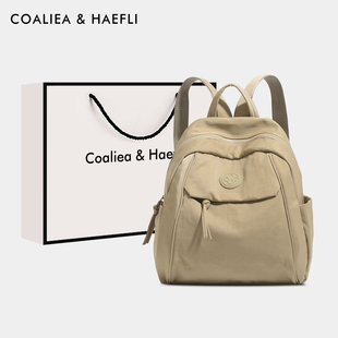 香港品牌牛津布双肩包女2026新款 百搭帆布轻便背包 防水迷你包时尚