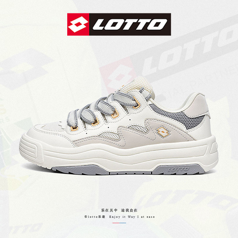 乐途女鞋板鞋低帮2024秋季新款透气网面增高情侣复古休闲鞋子百搭