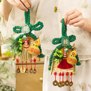 端午节万字结艾草门挂装饰门口葫芦扫把粽子挂件氛围场景布置用品