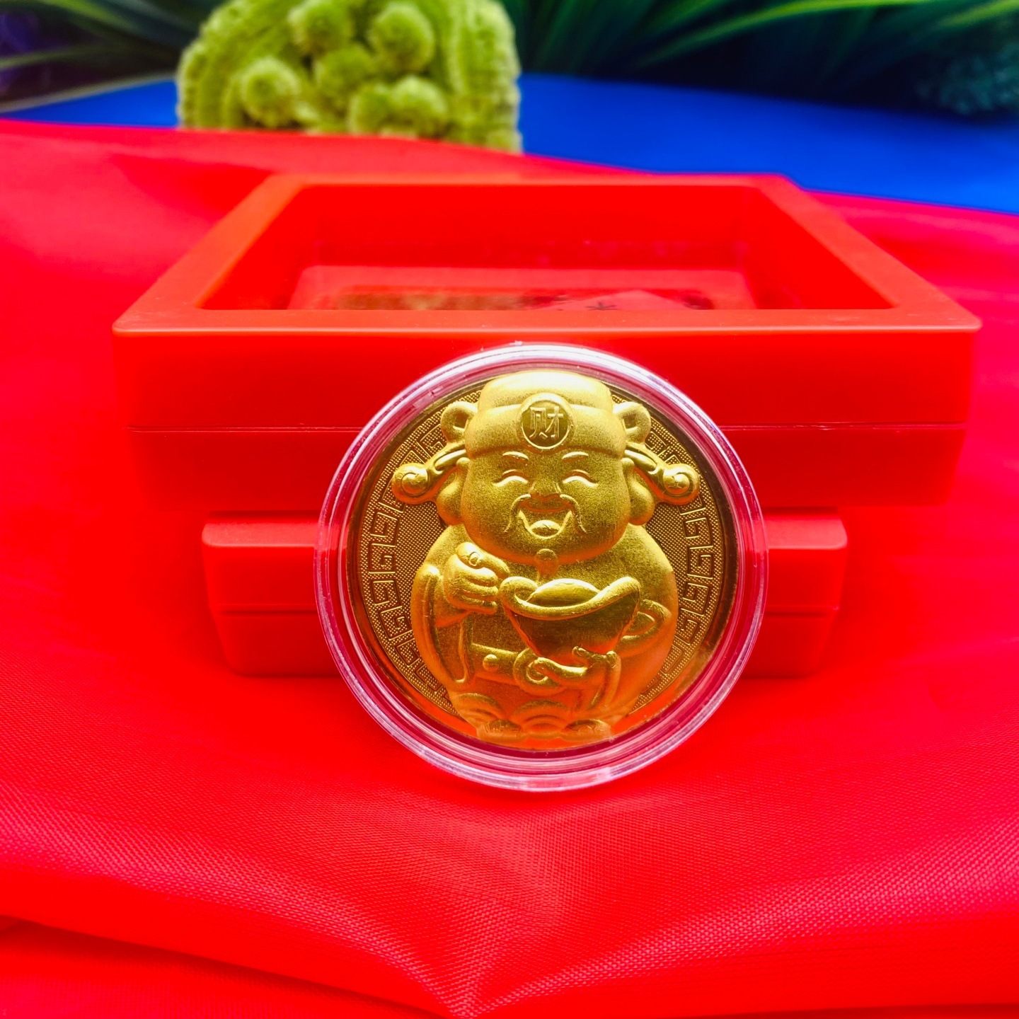 元宝百顺财神开运金币招财进宝开门红随手礼金钱仿金色财神爷