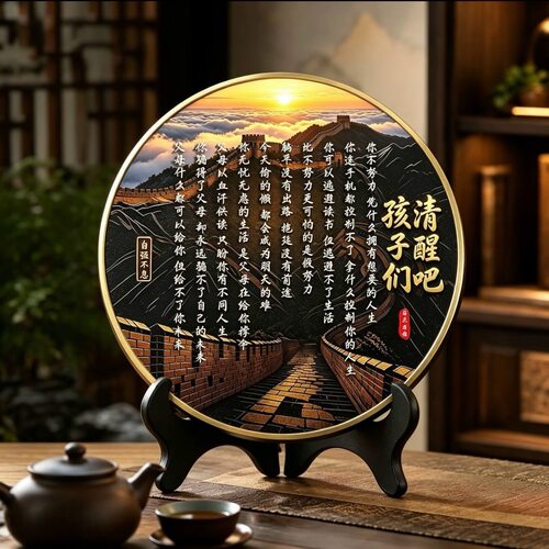 清醒吧孩子们中式摆台书法书房客厅玄关装饰入户展板学生其它编K2