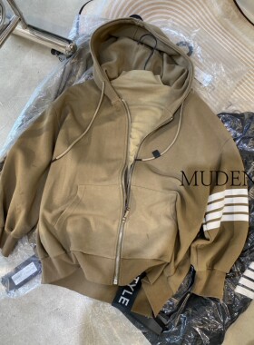 MUDENG2025年早春新款带帽宽松版慵懒高品质卫衣外套休闲百搭潮