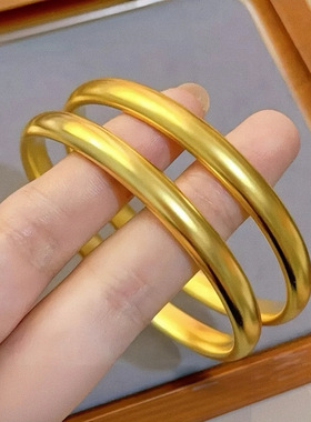 古法传承泥鳅背手镯女款实心素圈手环金店同款