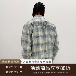 外套春秋男休闲潮宽松 绒毛贴布破坏衬衣衬衫 WHOOSIS 不知其名