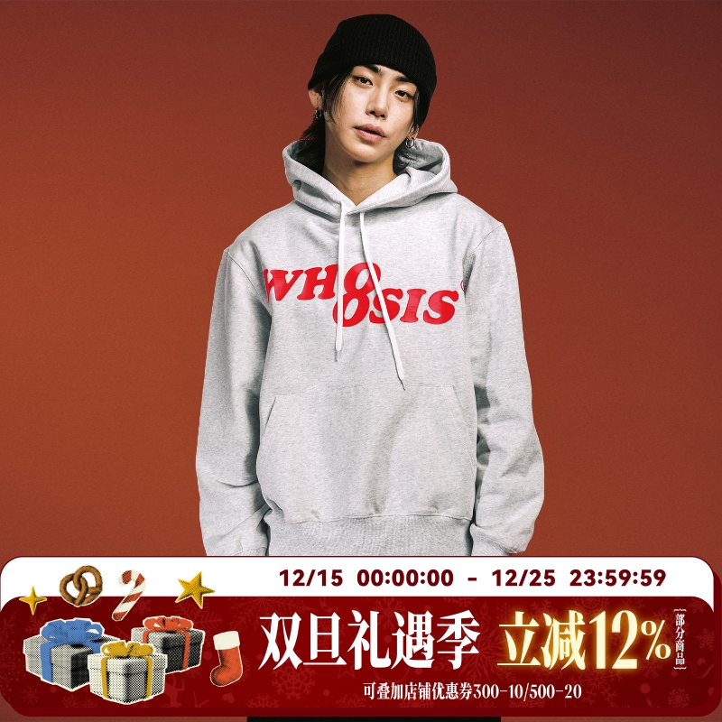 WHOOSIS（不知其名）幻影logo帽衫连帽卫衣秋简约松弛感男女情侣
