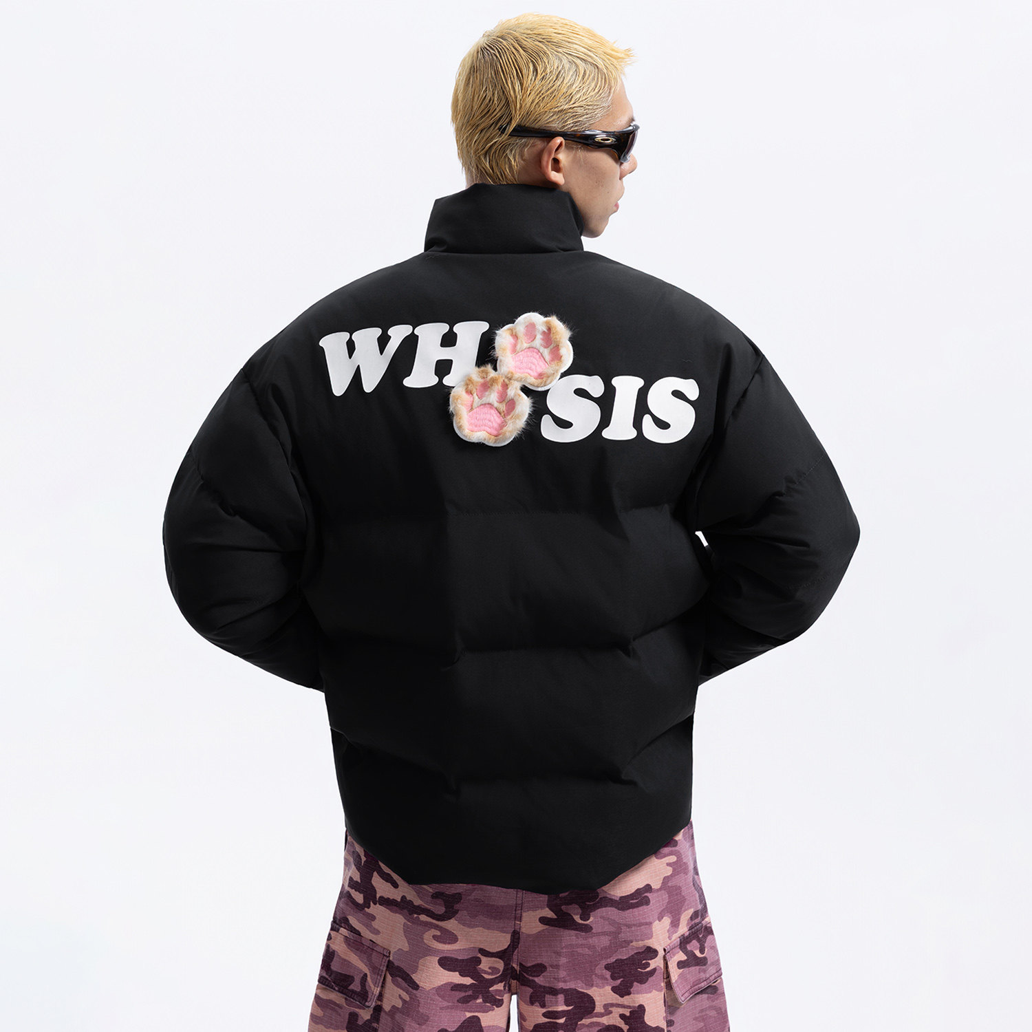 WHOOSIS（不知其名）刺绣猫猫棉服外套冬季保暖加厚休闲男女校园,男装,棉衣,淘宝优惠券,粉丝福利购,淘宝优惠卷