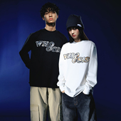 T恤简约百搭宽松秋季 蕾丝贴布长袖 男女校园潮 不知其名 WHOOSIS