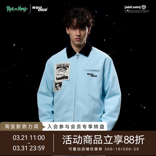 WHOOSIS Morty官方联名 and 贴布印花底特律夹克外套男女 Rick