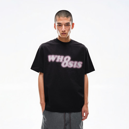 WHOOSIS（不知其名）基础霓虹logo短袖T恤宽松男女百搭青春流行潮