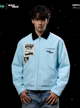 【Rick and Morty官方联名】WHOOSIS 贴布印花底特律夹克外套男女