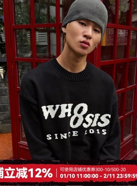 WHOOSIS（不知其名）经典8字logo毛衣秋冬多色经典百男搭休闲情侣