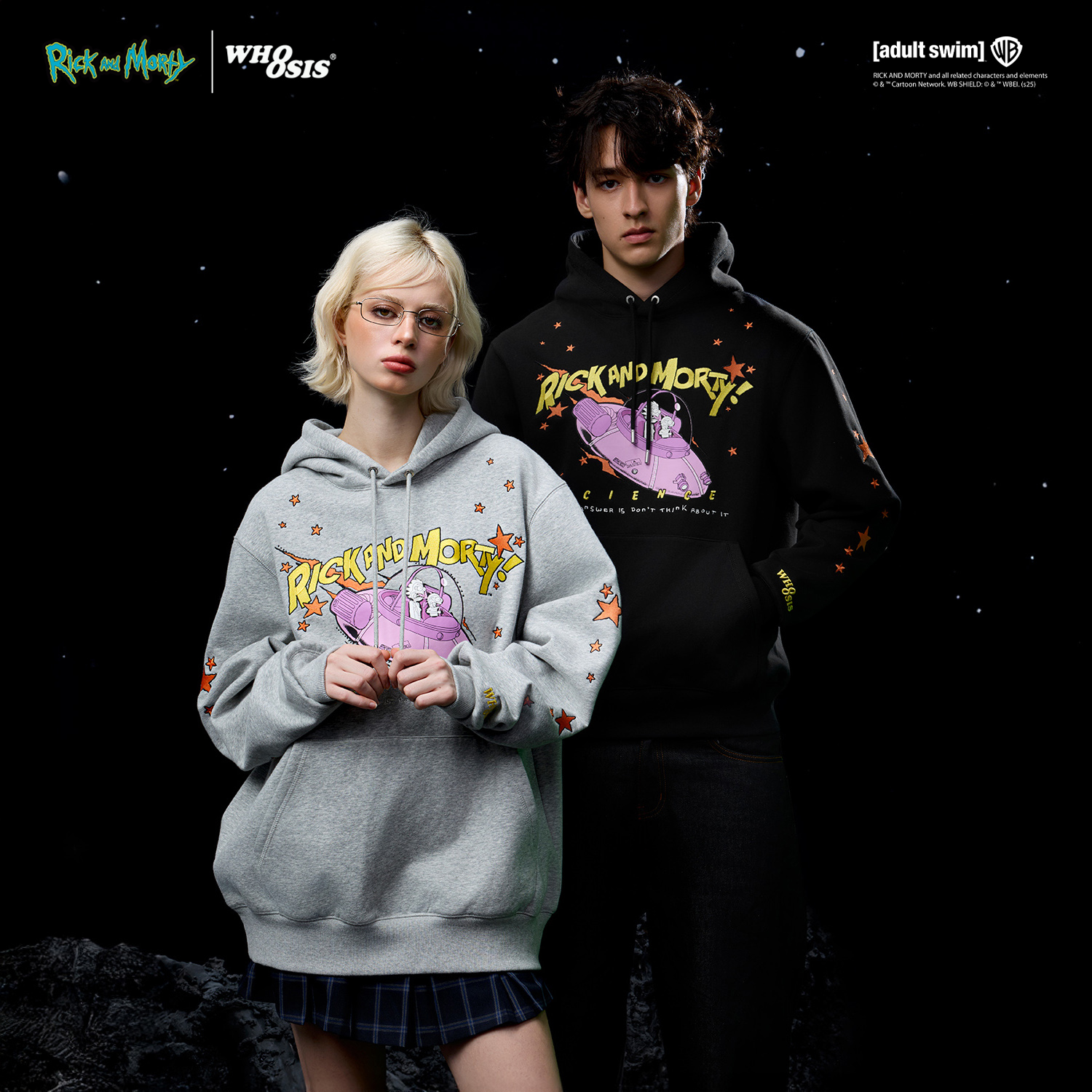 【Rick and Morty官方联名】WHOOSIS 失控飞船印花刺绣帽衫