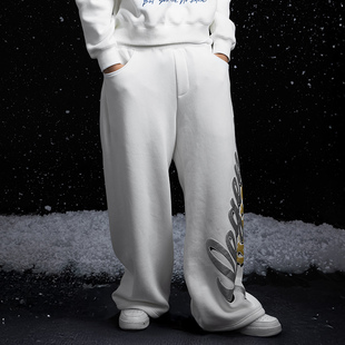 秋冬休闲百搭男女潮 金属发泡印花可收脚卫裤 WHOOSIS 不知其名