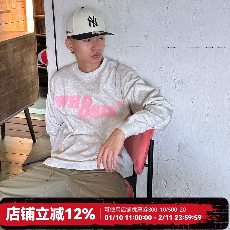 WHOOSIS（不知其名）幻影logo长袖t恤新配色春秋百搭男女