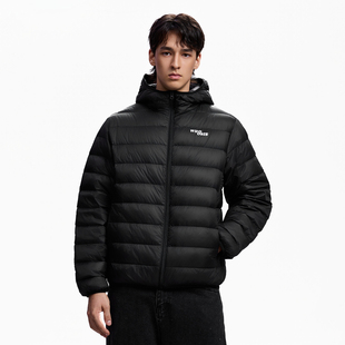 WHOOSIS（不知其名）轻薄排骨连帽羽绒服90鸭绒保暖秋冬校园男女