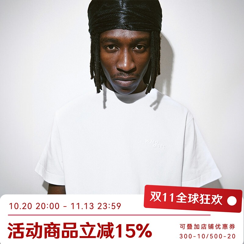 WHOOSIS(不知其名)刺绣打底衫短袖t恤cleanfit秋冬打底新品男女