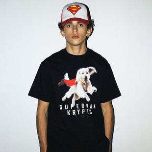 T恤男夏美式 KRYPTO短袖 WHOOSIS 宽松男女潮 超人SUPERMAN联名