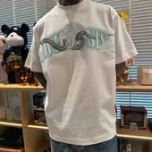 WHOOSIS 春夏宽松情侣男女 正肩t恤新中式 不知其名 蛇纹刺绣短袖