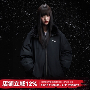 WHOOSIS（不知其名）皮草拼接巴恩风羽绒90鸭绒外套冬季保暖男女