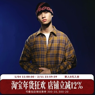 WHOOSIS（不知其名）格纹长袖衬衫衬衣外套秋季酷飒松弛感男女潮