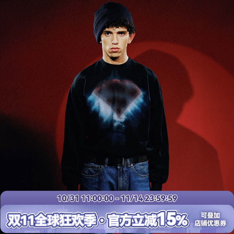 【超人SUPERMAN联名】WHOOSIS 超人X光胸像水洗圆领卫衣美式男潮