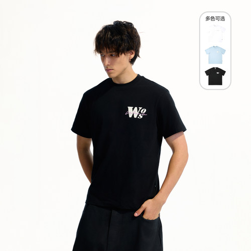 WHOOSIS（不知其名）基础logo贴布立体刺绣短袖T恤夏季简约男女潮