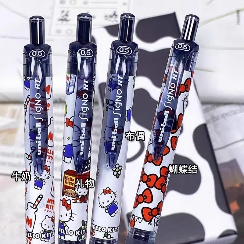 新品日本三菱UNI凯蒂猫限定DIY中性笔UMN-105学生考试刷题黑笔0.5水笔黑色