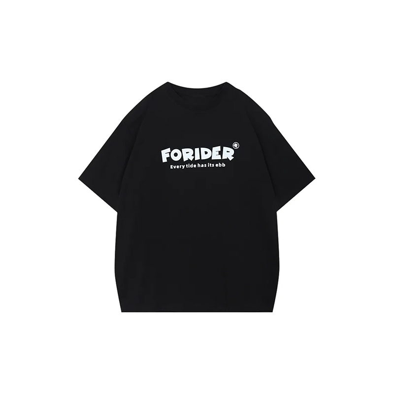 FORIDER 美式高街潮牌品牌字母Logo印花寬松情侶圓領(lǐng)休閑短袖T恤