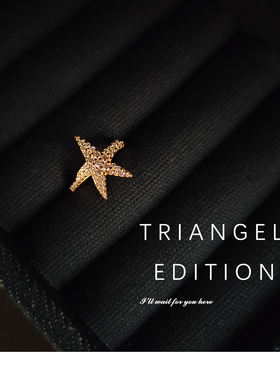 Triangel 设计感海星925纯银海洋耳夹耳挂耳饰潮ins时髦个性气质
