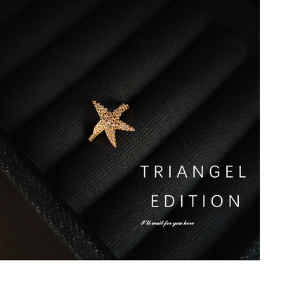 Triangel 设计感海星925纯银海洋耳夹耳挂耳饰潮ins时髦个性气质