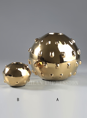 新中式风会所家具展厅插花器摆件