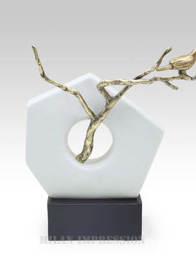 新中式风禅意陶瓷家装样板小鸟