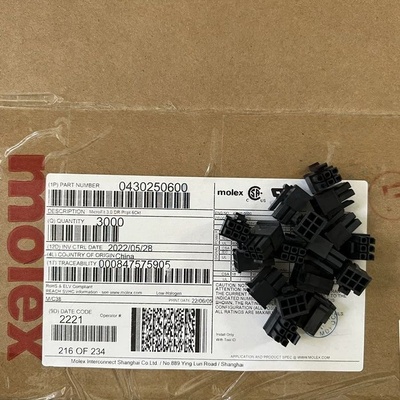 molex连接器 430250600 43025-0600 6PIN胶壳 原装现货 一个起售