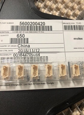 Molex连接器 560020-0420 5600200420 针座4P 原装现货 一个起拍