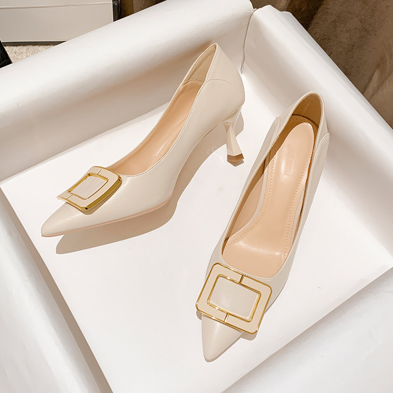 品牌清仓高跟鞋女鞋2026春秋新款软皮不磨脚细跟气质名媛工作单鞋