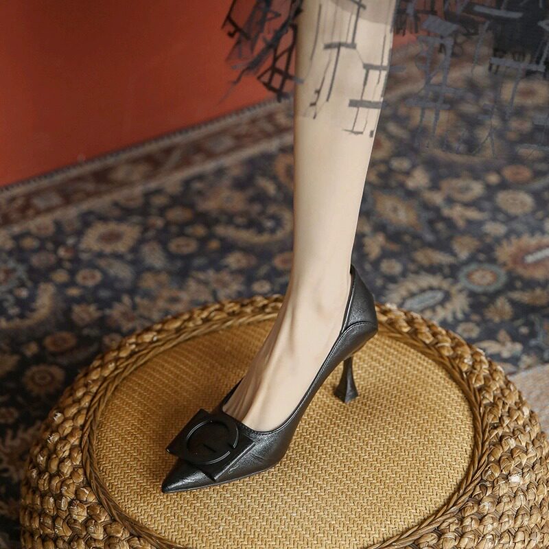 品牌清仓时尚高跟鞋女鞋2026春秋新款软皮不磨脚细跟职业工作单鞋