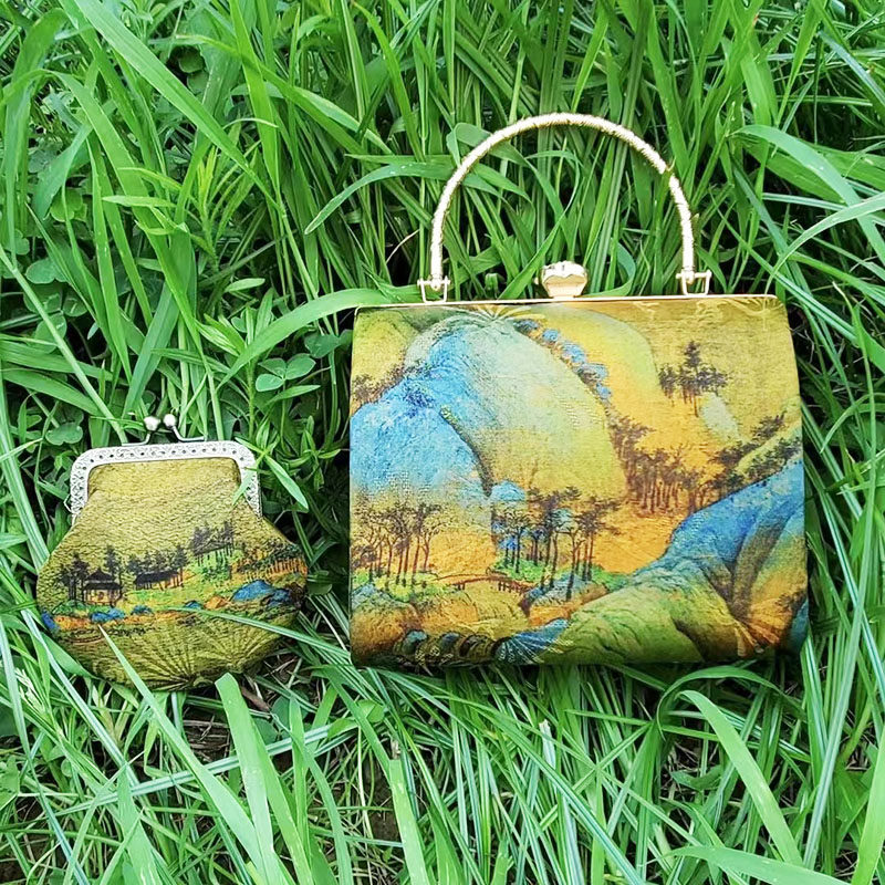 只此青绿小方包感晚礼服包包小众旗袍包女手拿斜挎盒子链条包