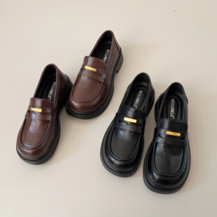 一脚蹬软底单鞋 2026春季 女英伦风厚底百搭乐福鞋 小皮鞋 子 新款