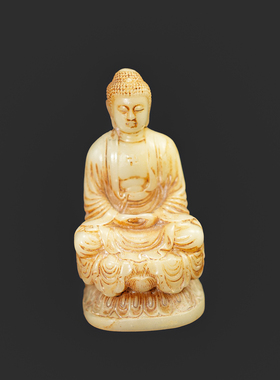 中式仿玉石佛像摆件雕刻禅意装饰品客厅书房桌面工艺品