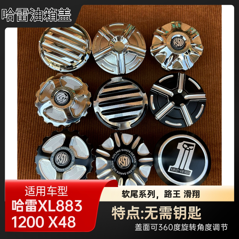 哈雷XL883 1200 X48 街霸路威st肥仔突破 滑翔改装油箱盖通用装饰