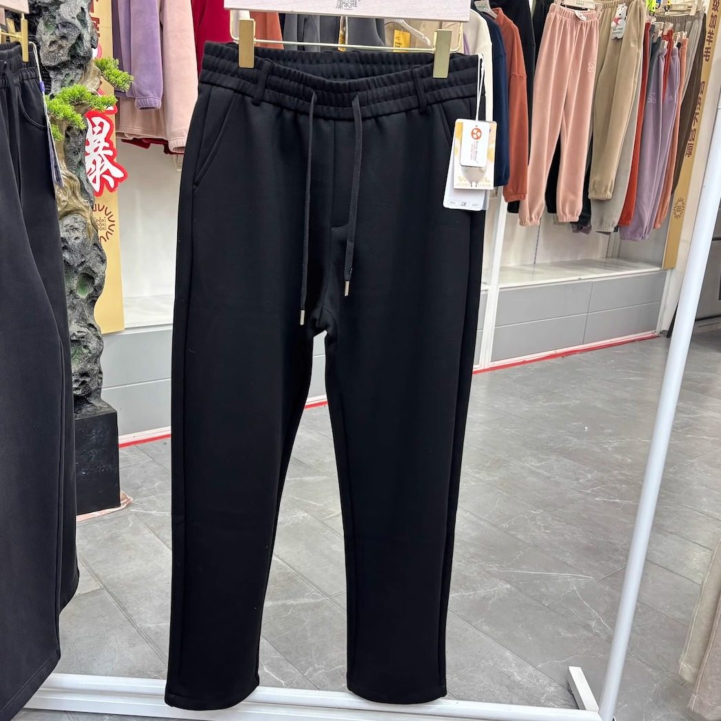 卓仕杰25057男士秋冬加厚黑色休闲裤松紧腰抽绳宽松百搭长裤运动,男装,休闲裤,淘宝优惠券,粉丝福利购,淘宝优惠卷