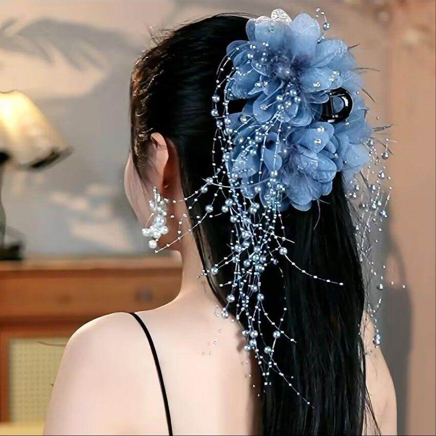 韩式新款羽毛花朵抓夹显发量鲨鱼夹复古港风头饰发夹发卡百搭发饰,饰品/流行首饰/时尚饰品新,发饰,淘宝优惠券,粉丝福利购,淘宝优惠卷