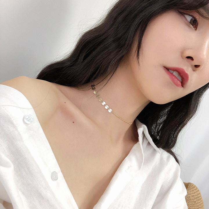 小圆片choker项链日韩国森系锁骨链短款项圈网红ulzzang颈链女士|ruв категории Украшения,ювелирные изделия, ожерелье - от Buy2taobao.com для оказания профессиональной услуги покупки агента Taobao