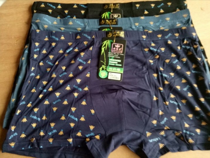 中腰男士平角裤竹炭纤维内裤凸凹设计印花短裤弹力棉底裤柔软滑顺