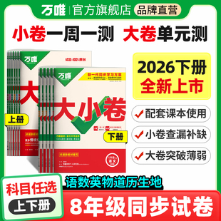 万维 同步试卷训练期中期末模拟复习基础题人教版 2026新版 万唯大小卷初中八年级语文数学英语物理道法历史生物地理上下册单元